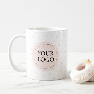 Simple Pink Minimal Business Logo Custom Coffee Mug