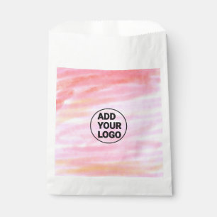 Simple pink minimal watercolor add logo company te favour bags