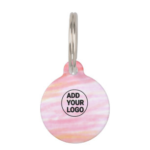Simple pink minimal watercolor add logo company te pet tag