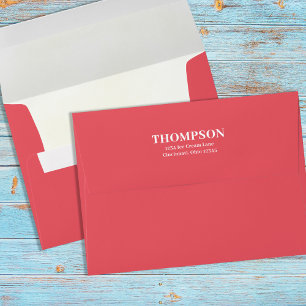 Simple Pink Minimalist Cream Return Address Envelope