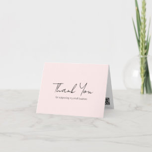 Simple Pink Minimalist Elegant Modern Business Thank You Card