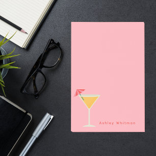 Simple Pink Minimalist Girly Cocktail  Post-it Notes