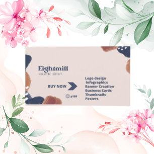 Simple Pink Modern Graphic Artist Business Card