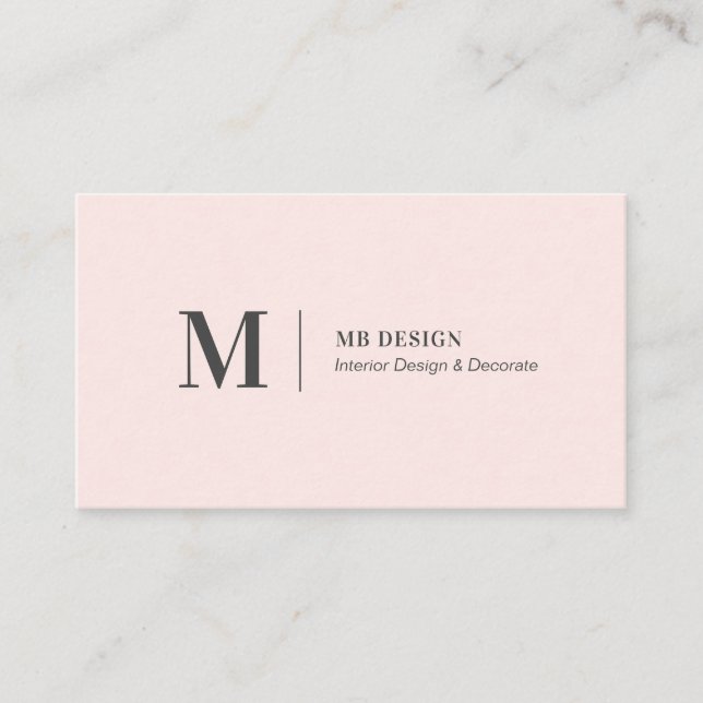 Simple Pink Modern Minimalist Business Cards (Front)