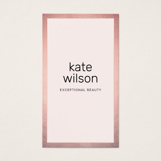 Simple Pink Modern Rose Gold Border (Front)