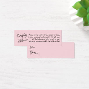 Simple Pink No Wrap Bridal Shower Mini Gift Card