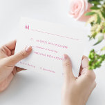 Simple Pink Ombre Bat Mitzvah Meal Options RSVP<br><div class="desc">Pink ombre on back with meal details and guest name; faux glitter accents optional</div>