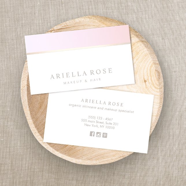 Simple Pink Ombre Beauty Salon Business Card (Creator Uploaded)