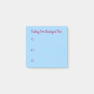 Simple Pink On Blue Gratitude Post-it Notes