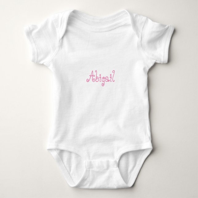 Simple Pink Personalised Name Baby Bodysuit (Front)