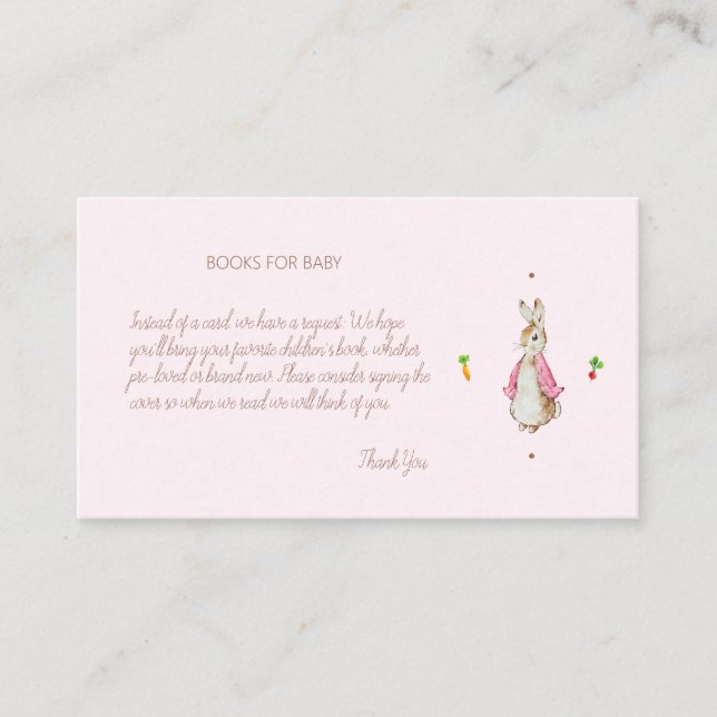 Simple Pink Peter the Rabbit Enclosure Card (Front)