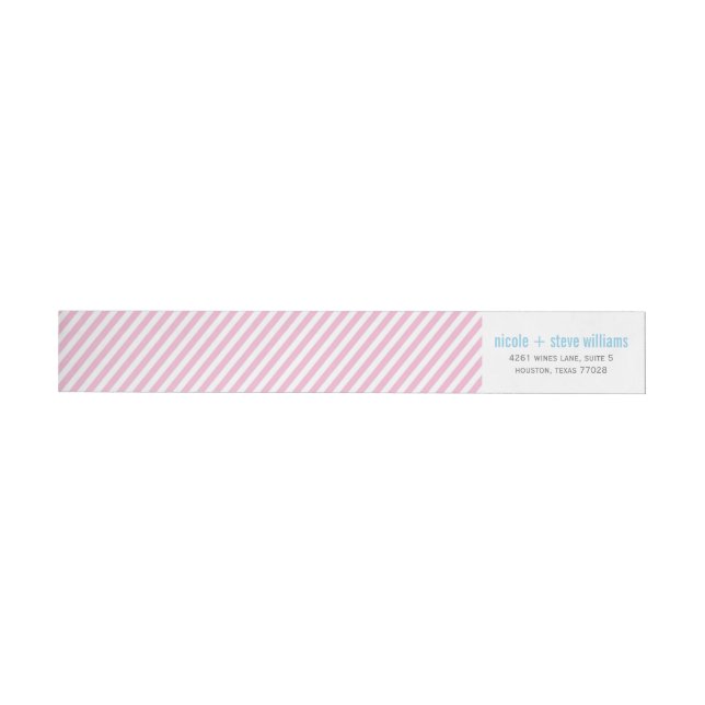 Simple Pink Pinstripes Wrap Around Label (Individual)