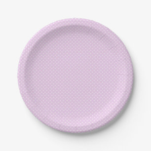 Simple Pink Polka Dot Girl Paper Plate