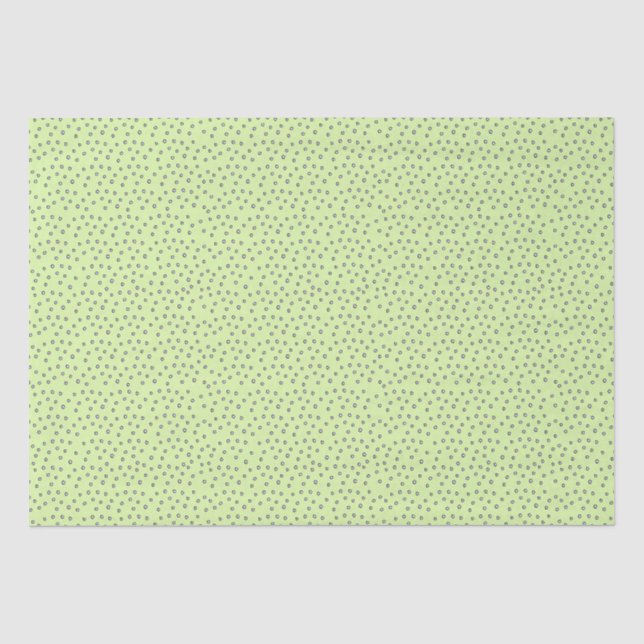 Simple pink Polka Dots with Light Green Background Tissue Paper (Front)