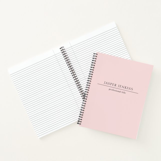 Simple Pink Professional Minimal Modern Business Notebook (Inside)