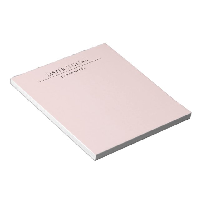 Simple Pink Professional Minimal Modern Business Notepad (Angled)