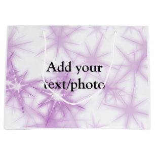Simple pink purple glitter sparkle add name text t large gift bag