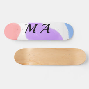 Simple pink purple watercolor add your monogram t skateboard