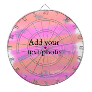 Simple pink red watercolor custom add name text t dartboard