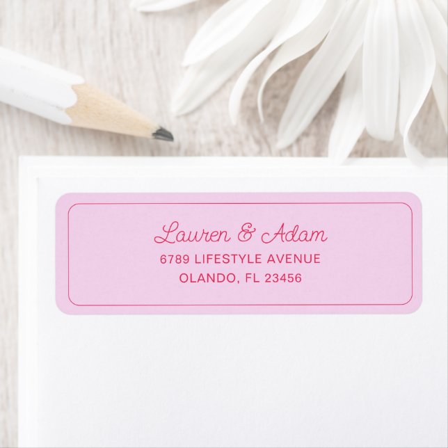 Simple Pink & Red Wedding Return Address (Insitu)