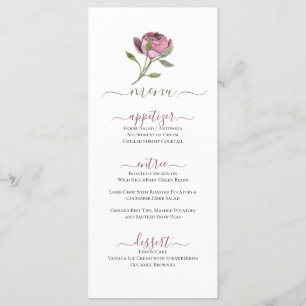 Simple Pink Rose Flat Menu