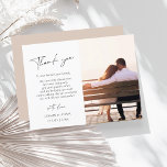 Simple Pink Script Photo Wedding Thank You Postcard<br><div class="desc">Simple Pink Script Photo Wedding Thank You Cards - Modern Elegance with Personalised Typography. Capture the essence of your love story with our elegant wedding thank you cards featuring a minimalist design set with a charming pink back. Add a personal touch to your celebration by incorporating your favourite photo of...</div>