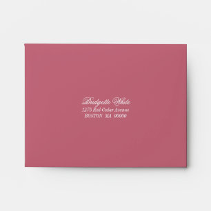 Simple Pink Self Addressed Wedding Envelope