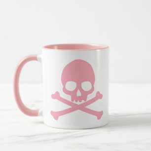 Simple Pink Skull and Crossbones Mug