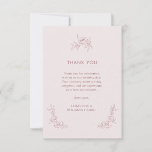 Simple Pink Thank You Card
