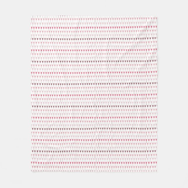Simple Pink Tulip Pattern Fleece Blanket (Front)