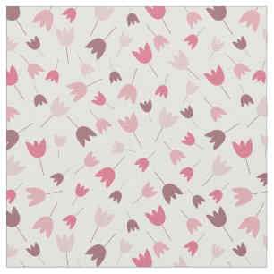 Simple Pink Tulip Pattern multidirectional Fabric