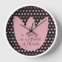 Simple Pink Tulip Pattern with dark background