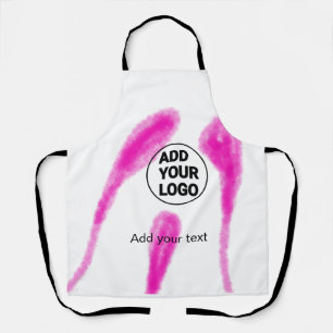 Simple pink watercolor abstract add your logo text apron
