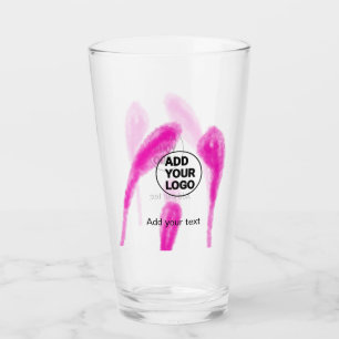 Simple pink watercolor abstract add your logo text glass