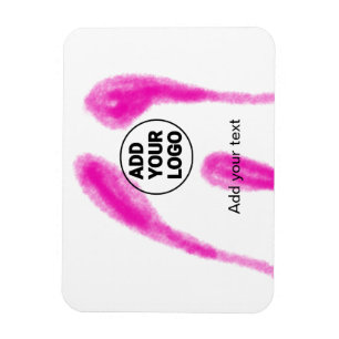 Simple pink watercolor abstract add your logo text magnet