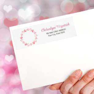 Simple Pink Watercolor Heart Return Address