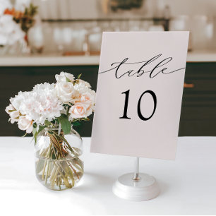 Simple Pink Wedding Table  Number