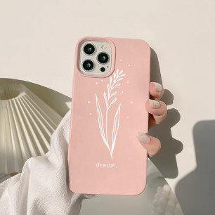 Simple Pink White Floral Aesthetic Personalised Case-Mate iPhone 14 Case