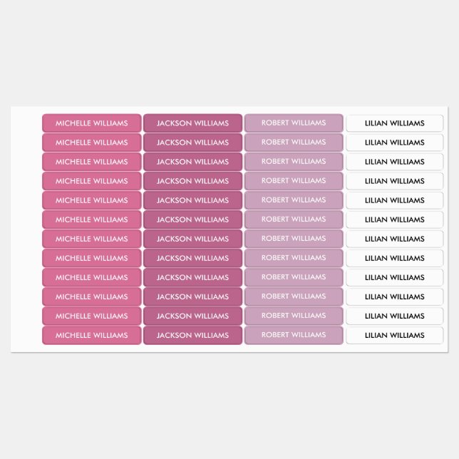 Simple Pink White Palette Kids Name (Sheet)