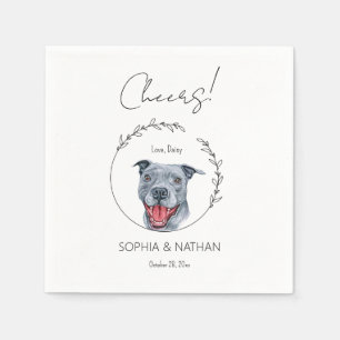 Simple Pit Bull Dog Wedding Cocktail Napkins