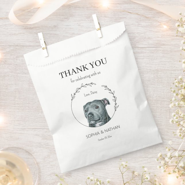 Simple Pit Bull Wedding Thank You Favour Bag (Clipped)