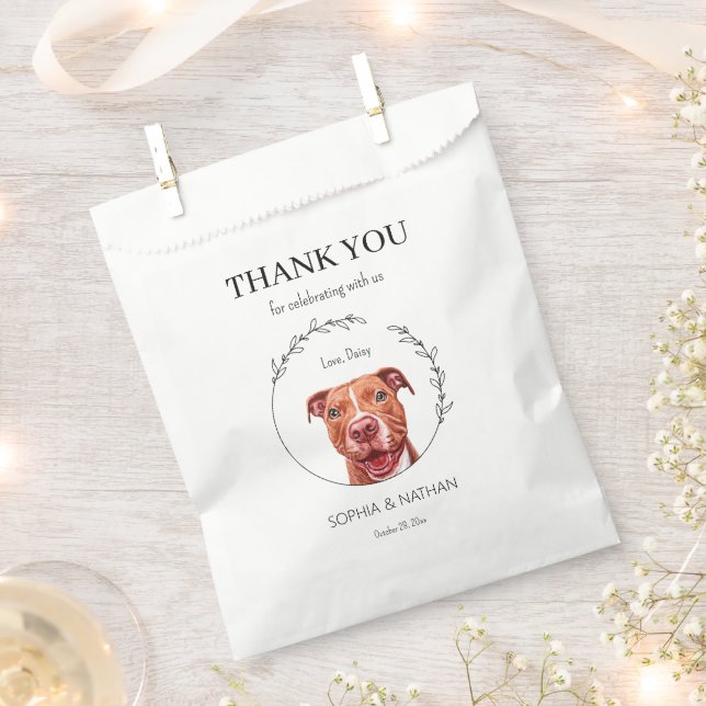 Simple Pit Bull Wedding Thank You Favour Bag (Clipped)