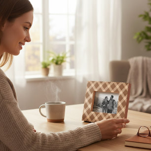 Simple Plaid Modern Etched Picture Frame