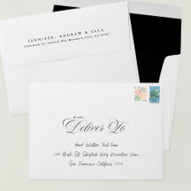 Simple Plain 5 x 7 Black White Invitation