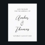 Simple Plain Black and White Modern Calligraphy  S Announcement Postcard<br><div class="desc">The simple,  modern and clean design of this Save The Date card allows your guests to know that the wedding is going to be an elegant event with black and white colours. This modern save the date will fit any theme.</div>