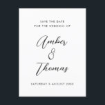 Simple Plain Black and White Modern Calligraphy  S Announcement Postcard<br><div class="desc">The simple,  modern and clean design of this Save The Date card allows your guests to know that the wedding is going to be an elegant event with black and white colours. This modern save the date will fit any theme.</div>