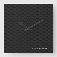 Simple Plain Black Grey Modern Monogram Pattern