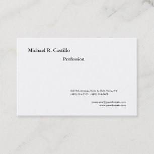 Simple Plain Black White Minimalist Modern Style Business Card