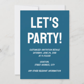 Simple plain Blue Sapphire solid colour Invitation