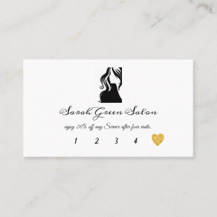 Simple Plain Calligraphy Logo Salon Loyalty Card